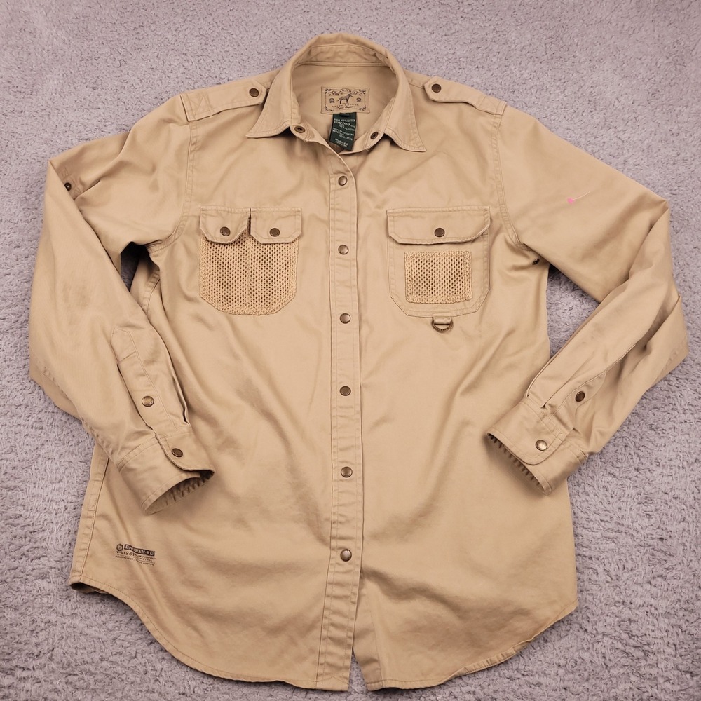 Ralph Lauren Safari Outfitters‎ Shirt Women's Small Cotton Button Down Khaki - Picture 2 of 11